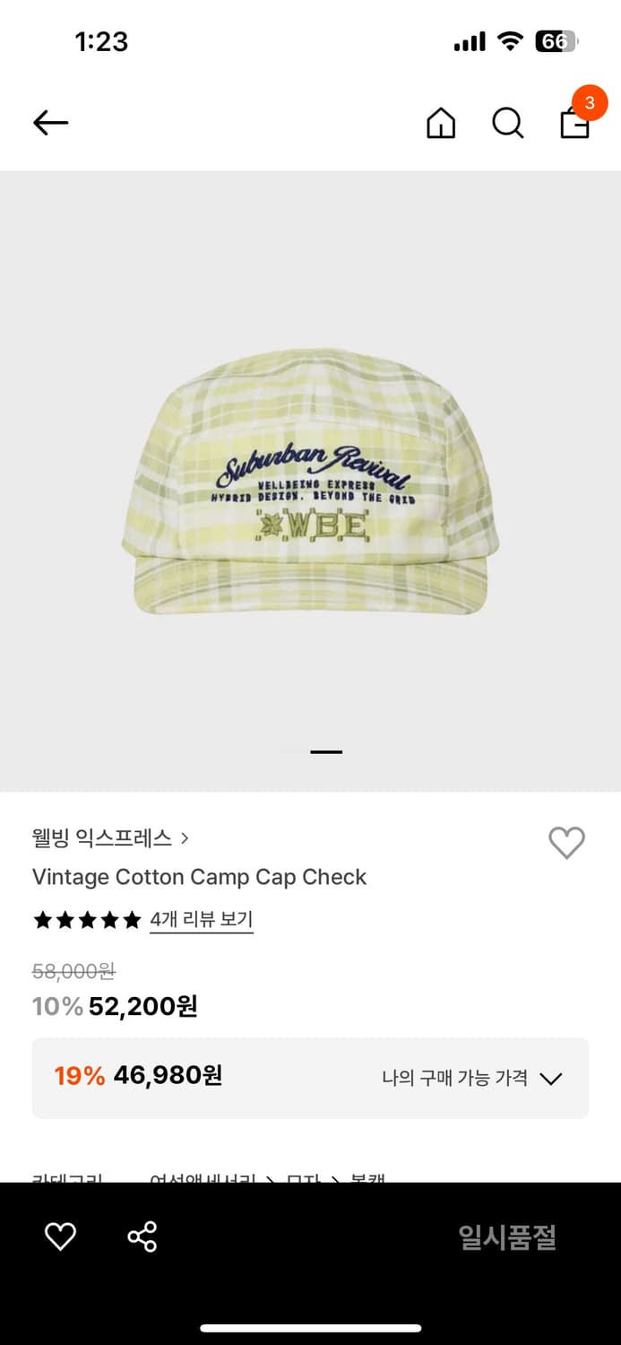 웰빙익스프레스 캠프캡 상품이미지1