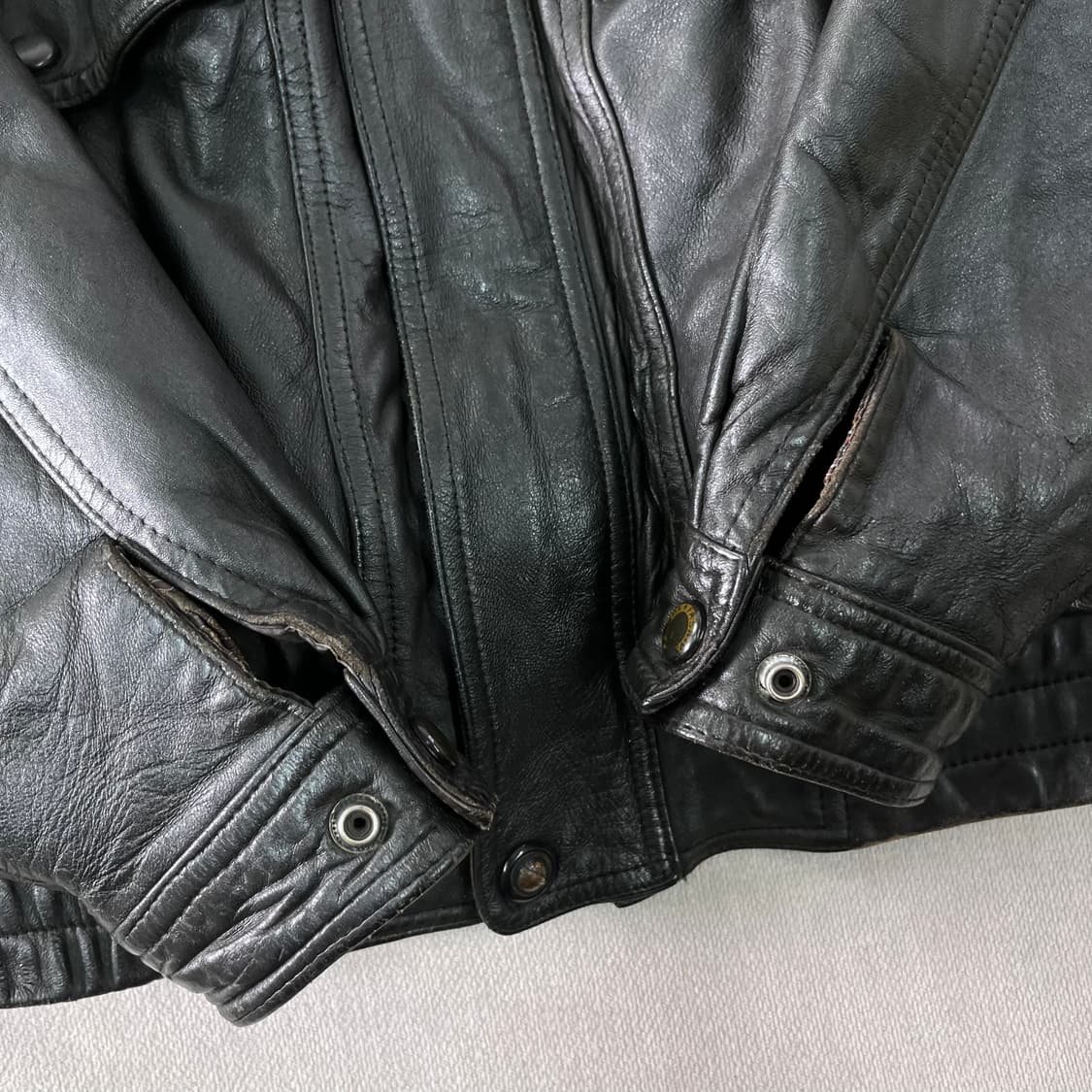 100 아메리칸 빈티지 90s 투웨이 퍼카라 가죽 자켓  상품이미지9