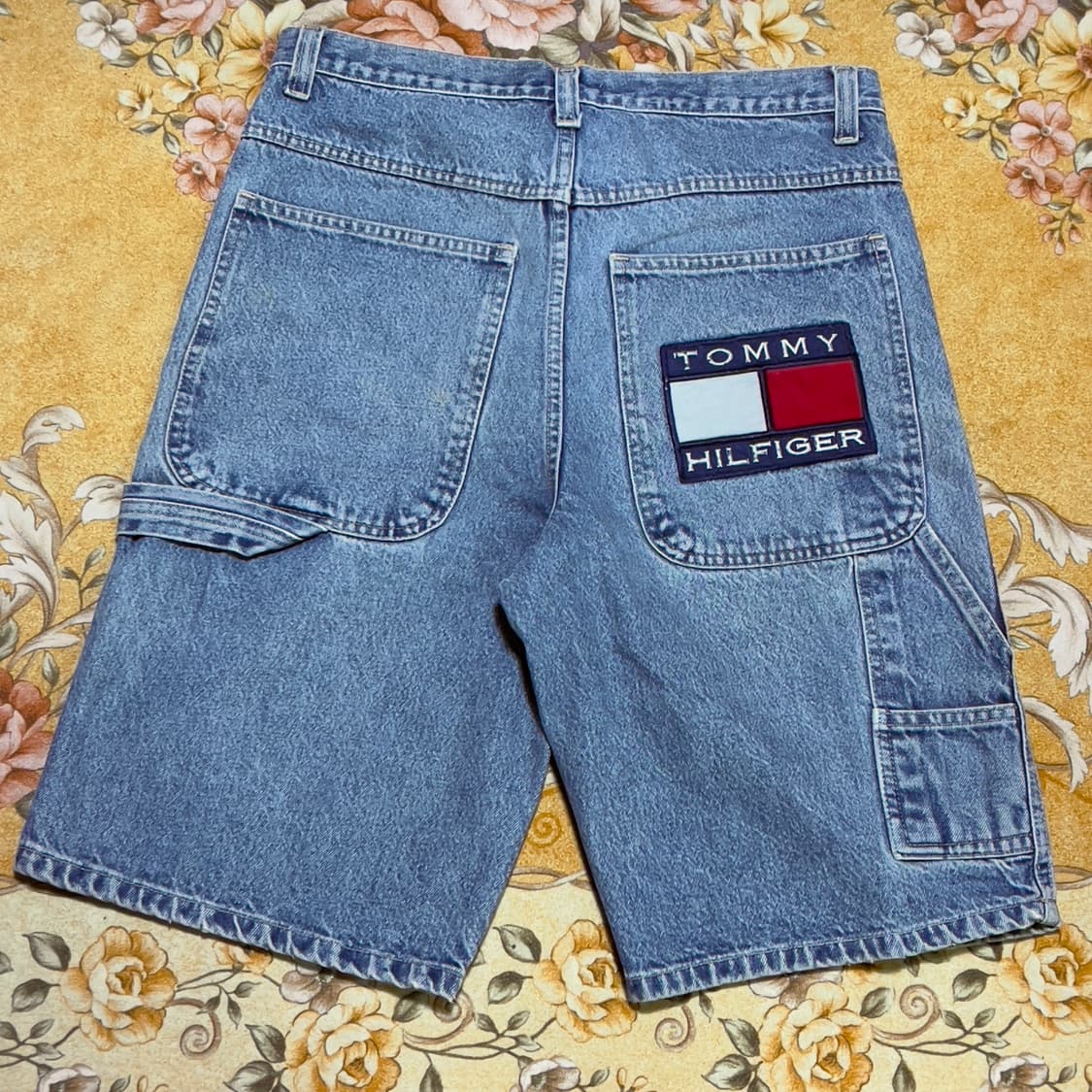 90s 타미힐피거 빅패치 카펜터 데님 쇼츠 상품이미지1