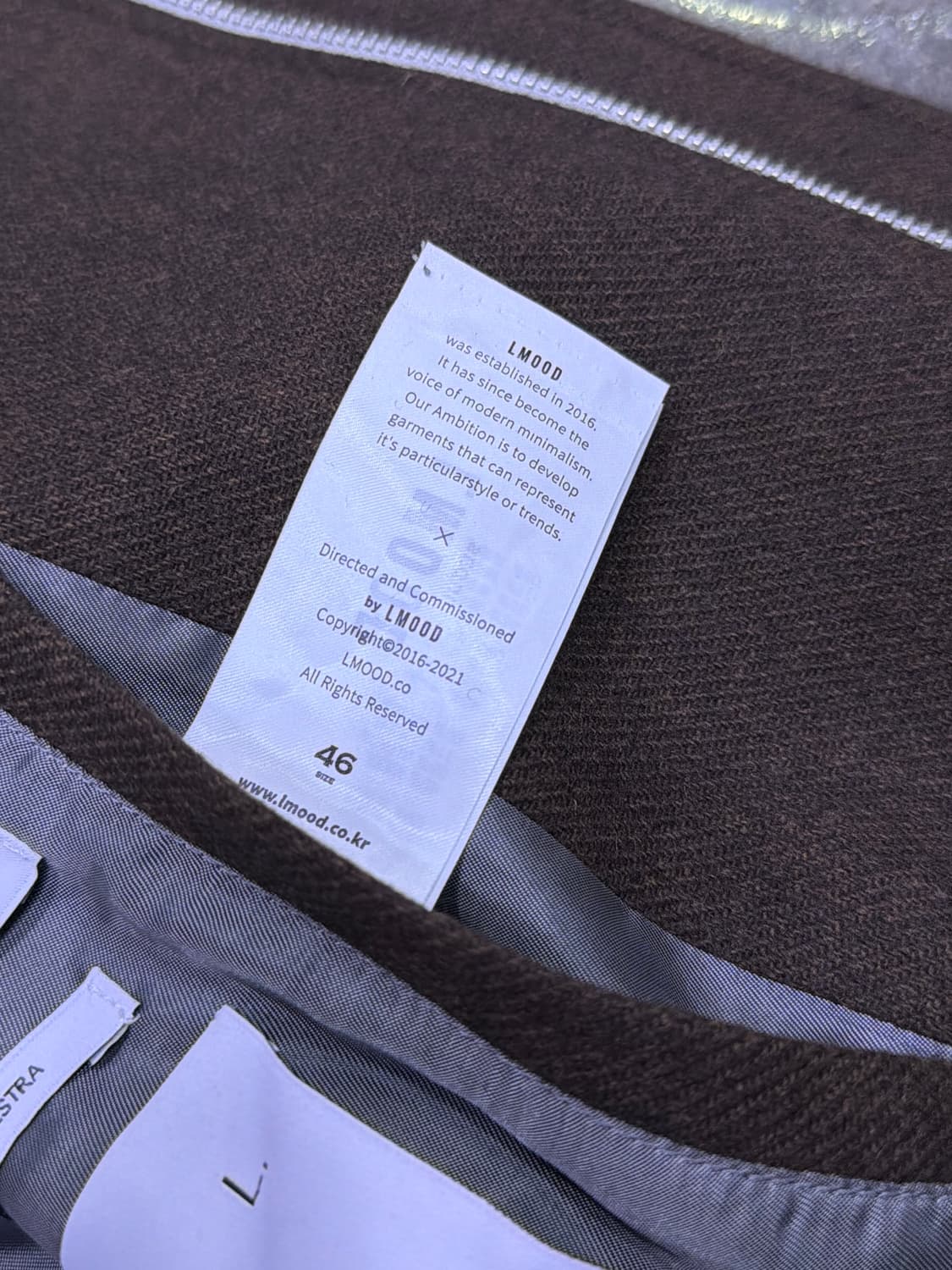 엘무드 슈퍼체크 알파카 모헤어 체크 자켓 블루종 46 상품이미지10