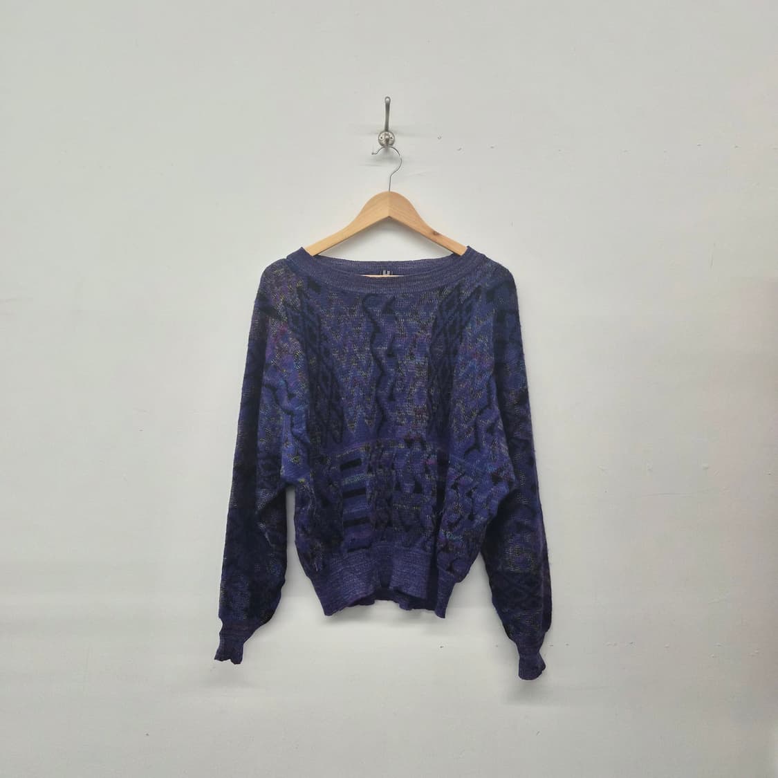 웅가로 라운드넥 퍼플 니트 여성 L 상품이미지1