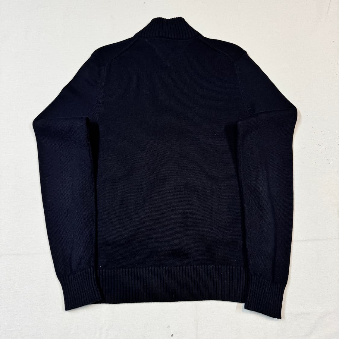 M) 타미힐피거 프리미엄코튼 니트 집업 블랙 상품이미지6