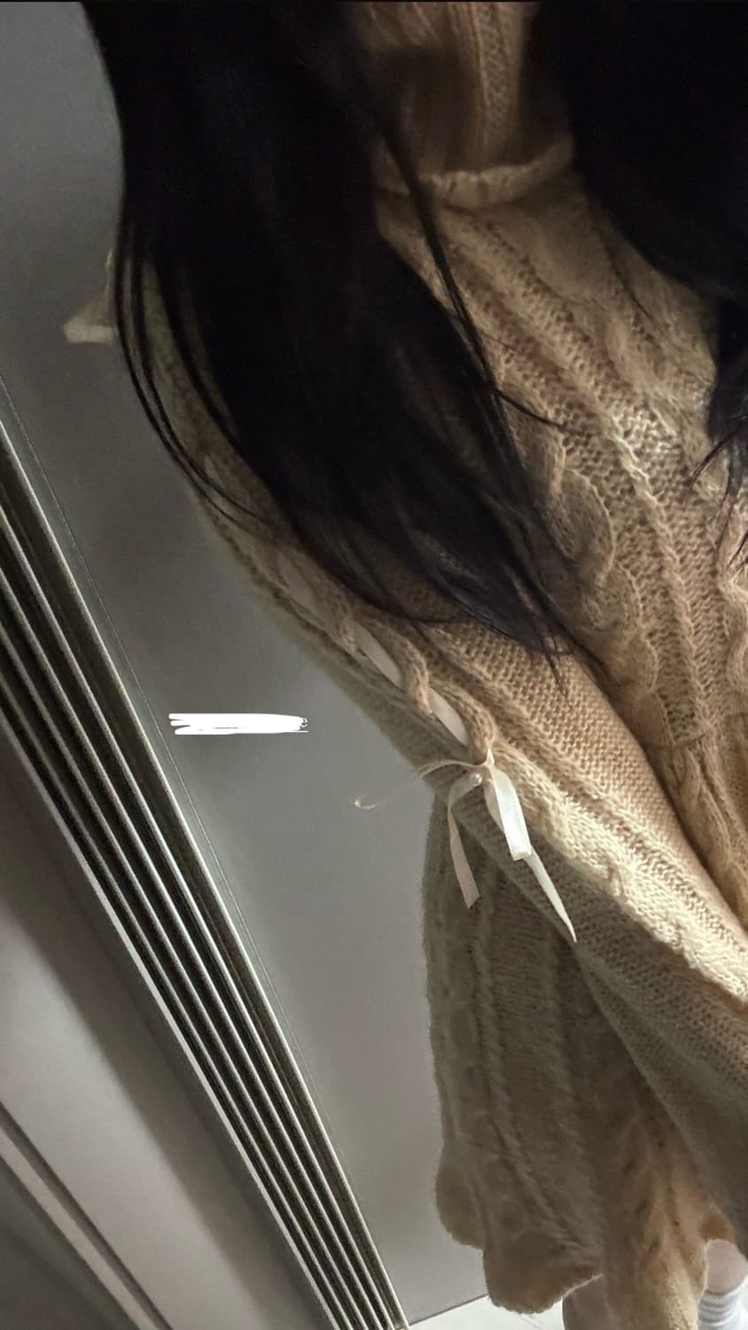 엑시즈팜 라떼 갸루 아일렛 리본 목폴라 원피스 상품이미지3