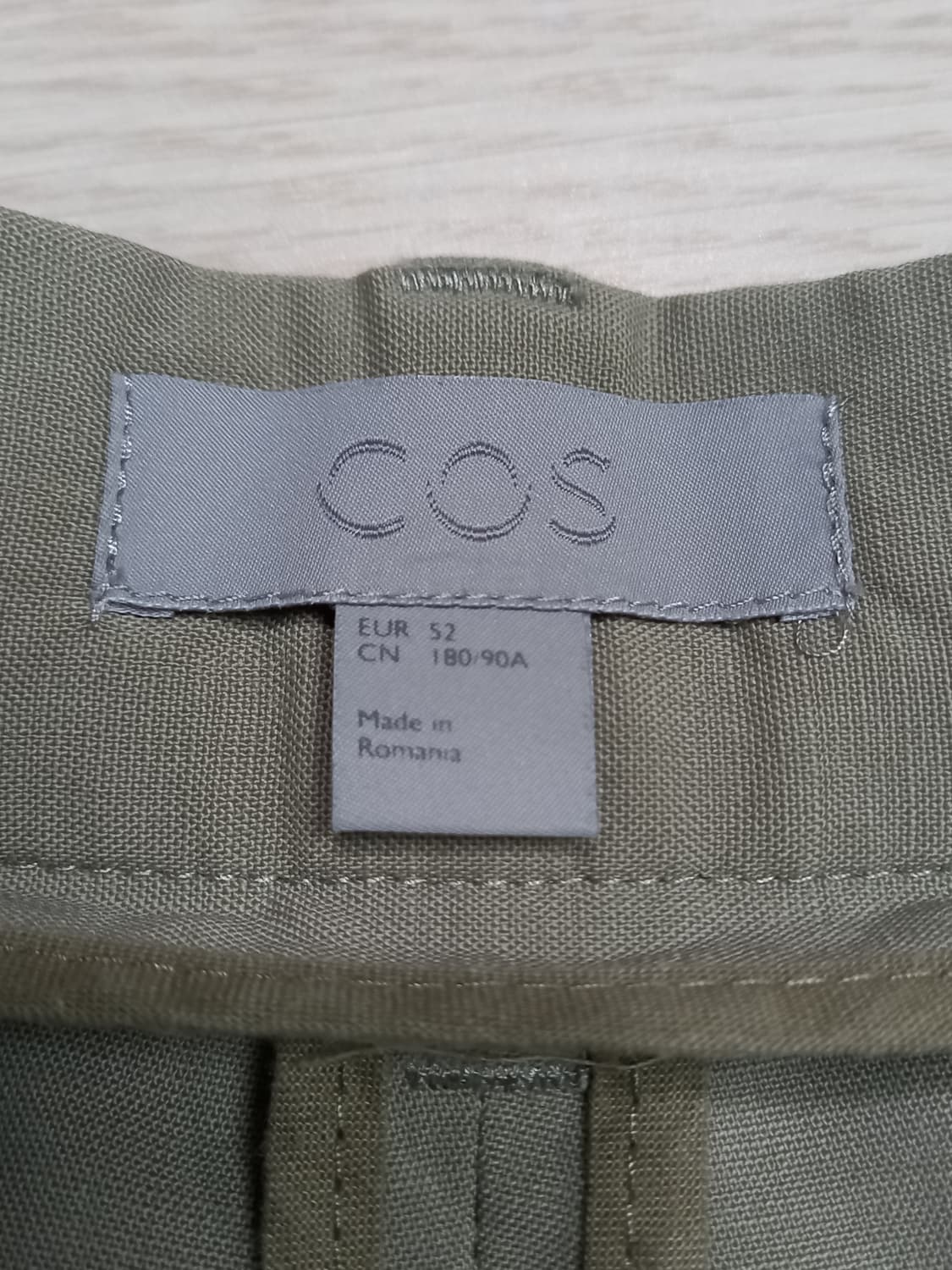 36 COS 여름용 wool99% 스판 테이퍼드 슬렉스 카키 36-449 상품이미지7