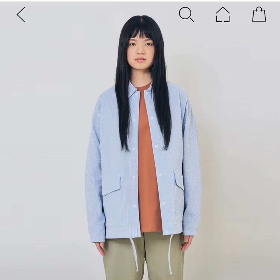 하이드아웃 시어서커 코치 자켓 블루 스트라이프 4사이즈 상품이미지3