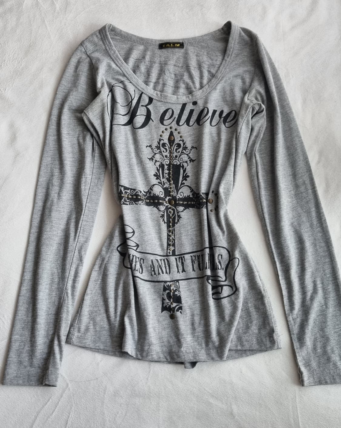 빈티지 y2k 00s 딱붙핏 갸루 펑크 긱시크 티셔츠 상품이미지1