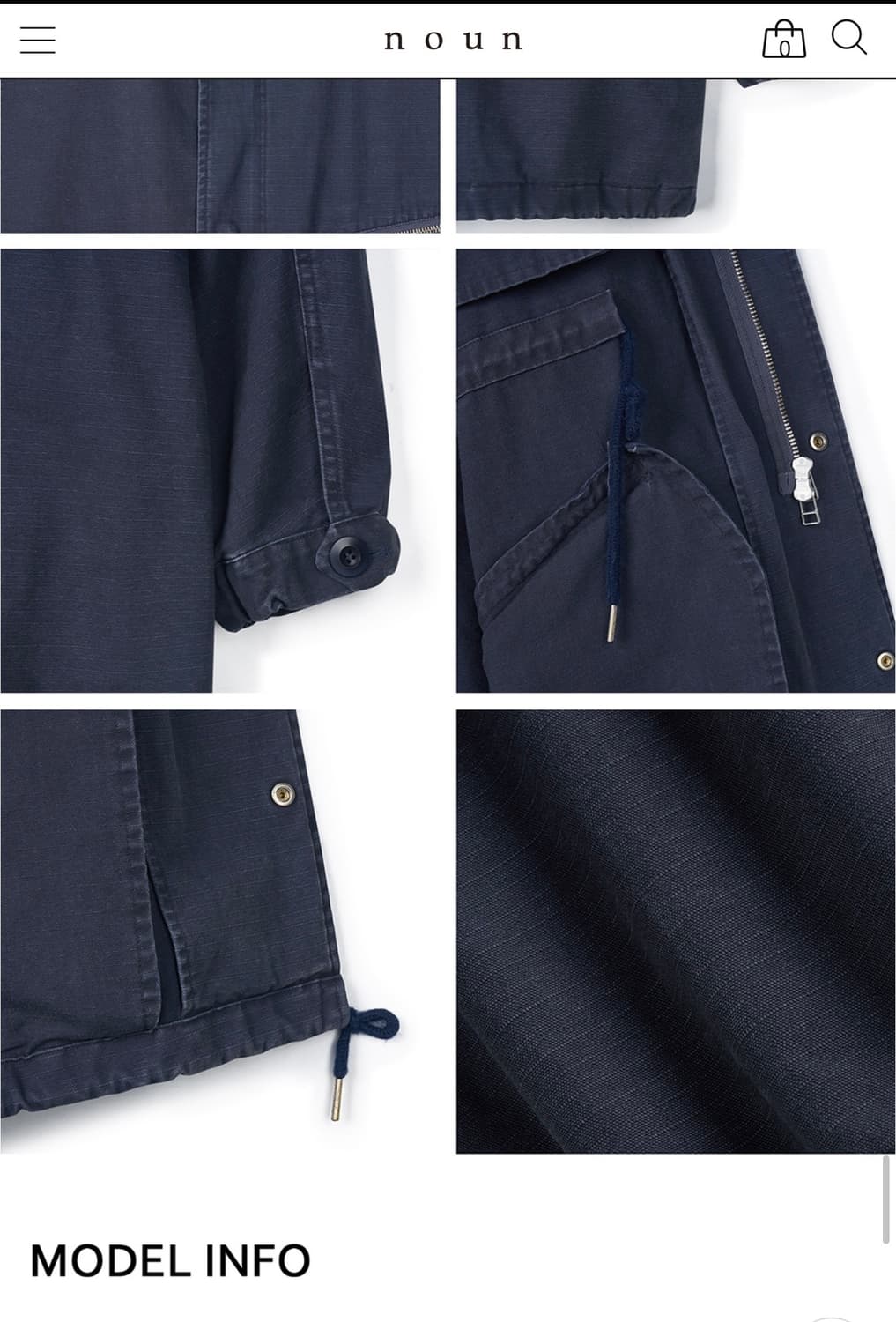 노운 noun faded filed jacket navy 상품이미지5