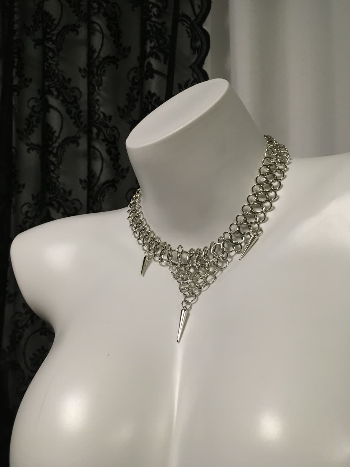 Vintage 핀터레스트 뿔 드롭 나나펑크 메탈 초커 네크리스 목걸이 상품이미지3