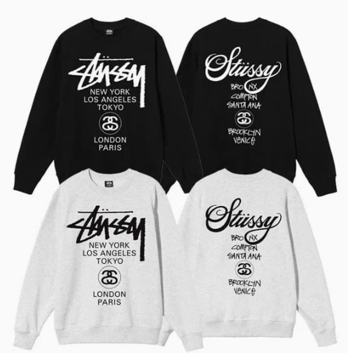 스투시 월드투어 맨투맨 새상품 상품이미지1