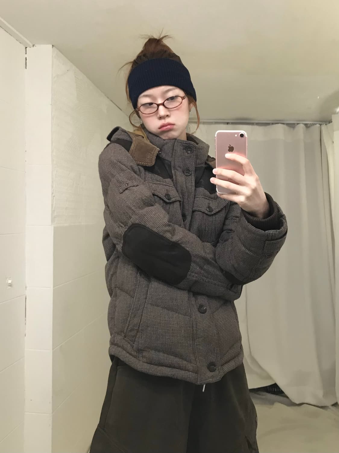 (세트 할인 가능) series 브라운 스웨이드 패치 코튼 패딩 상품이미지1