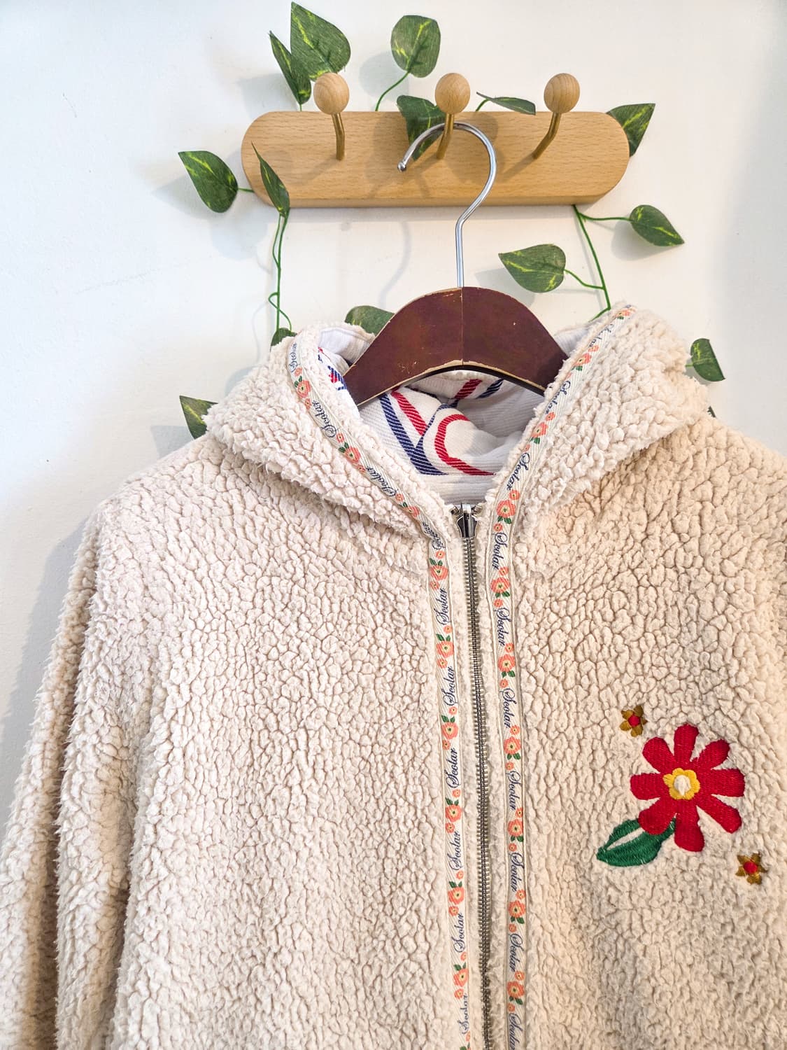 scolar 꽃 패치 뽀글이 아우터 상품이미지2