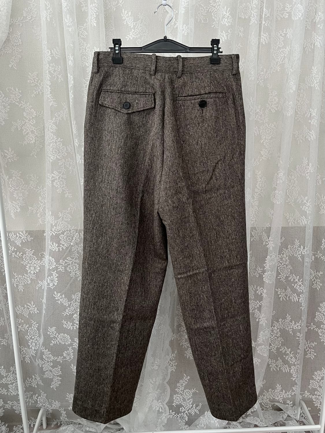 48) 마틴플랜 원턱 울 슬랙스 브라운 상품이미지2