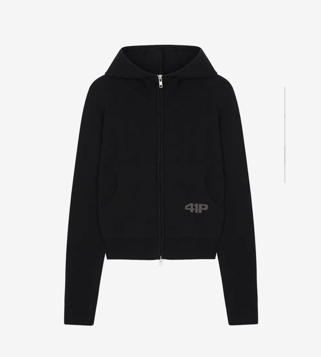 41프레이 니트후드집업 블랙 상품이미지3