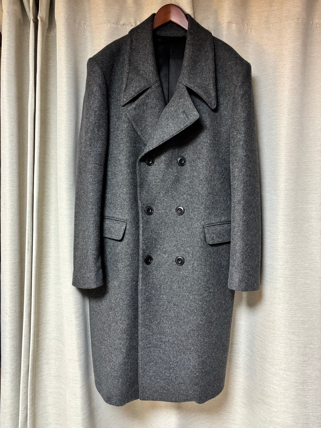 르메르 19FW 더블 브레스티드 울 코트 그레이 50사이즈 상품이미지5