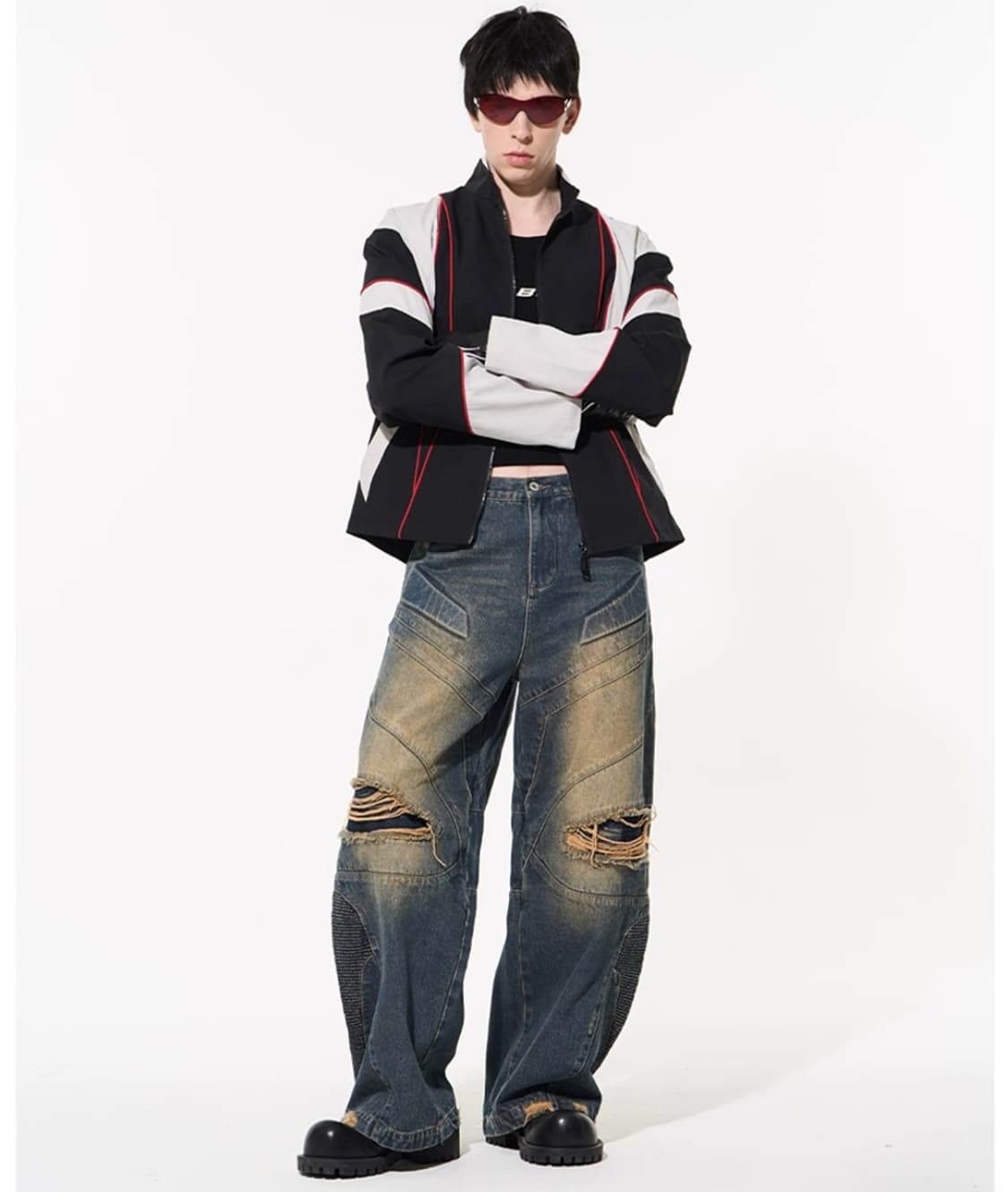 블라인드노플랜 23S/S 디스트레스드 데미지 데님팬츠(S) 상품이미지2