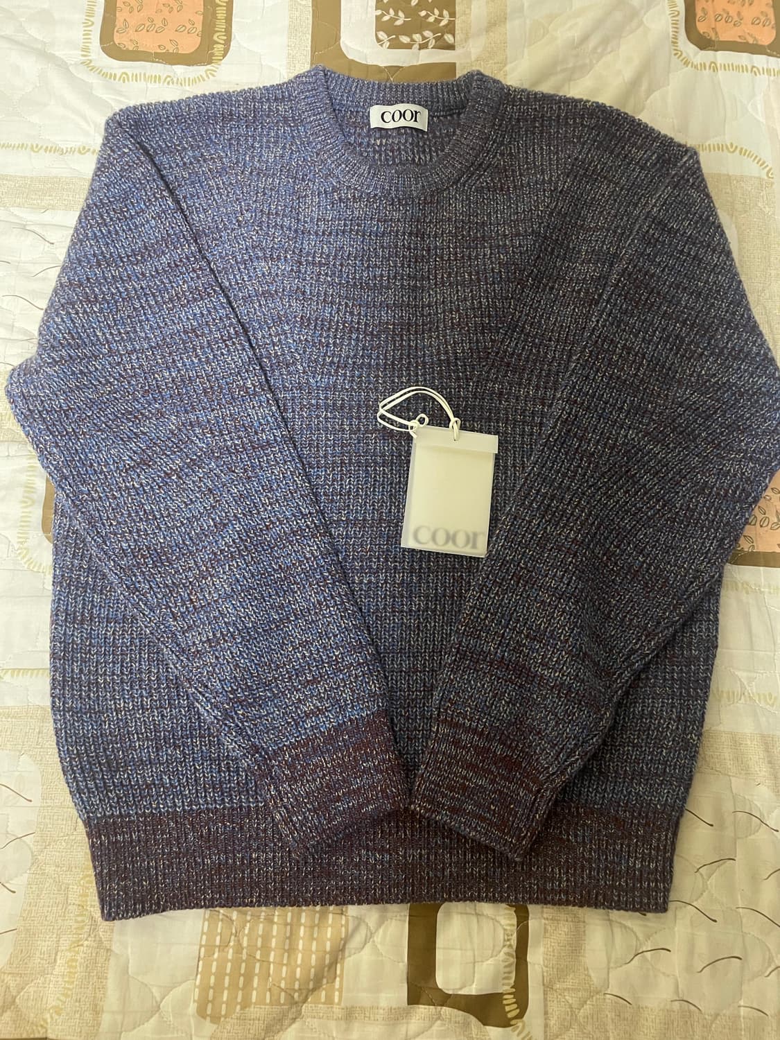 쿠어 니트 번트브라운블루 M 새상품 상품이미지3