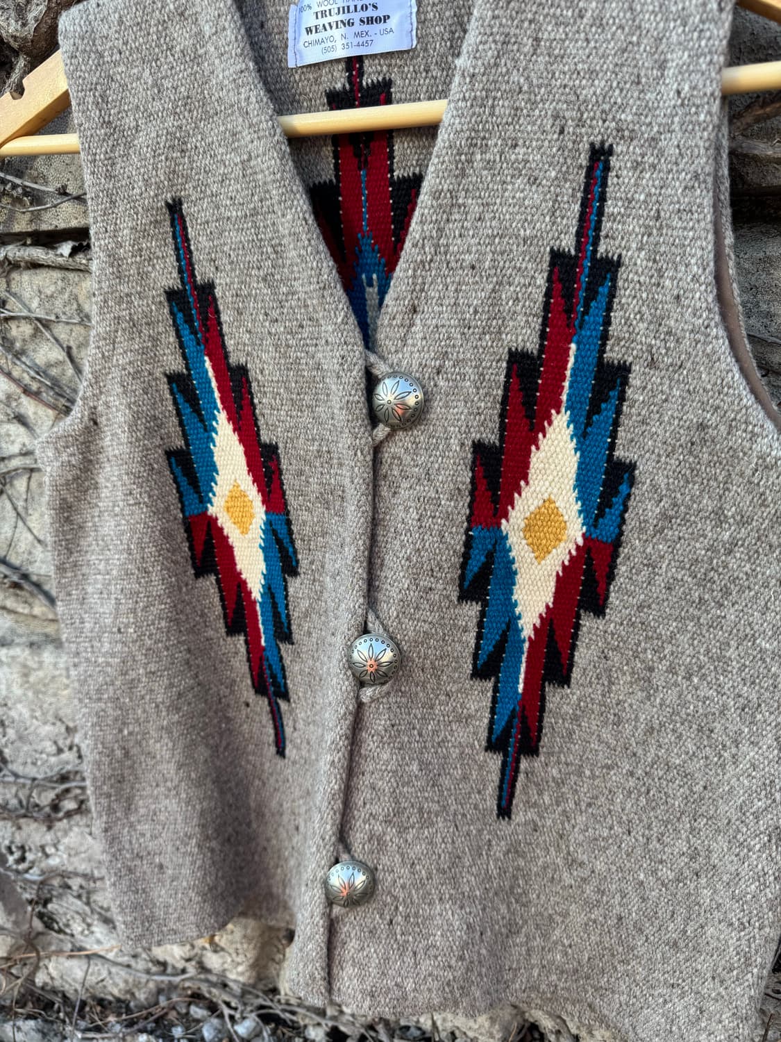 트루히요스 핸드 우븐 울 웨스턴 네이티브 콘쵸버튼 오르테가 치마요 베스트 상품이미지5