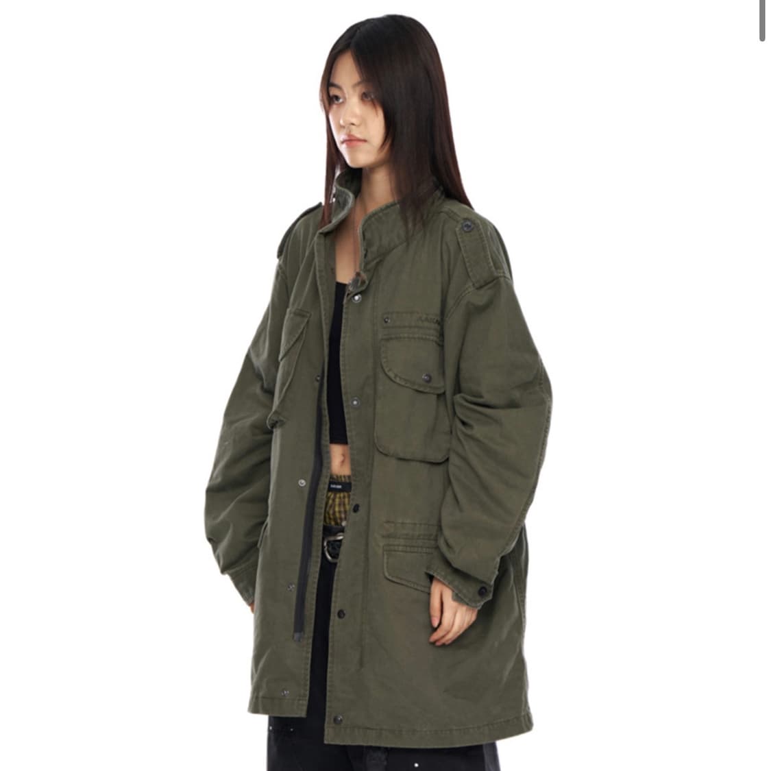 Aakam Washed Field Jacket (Khaki) 상품이미지1