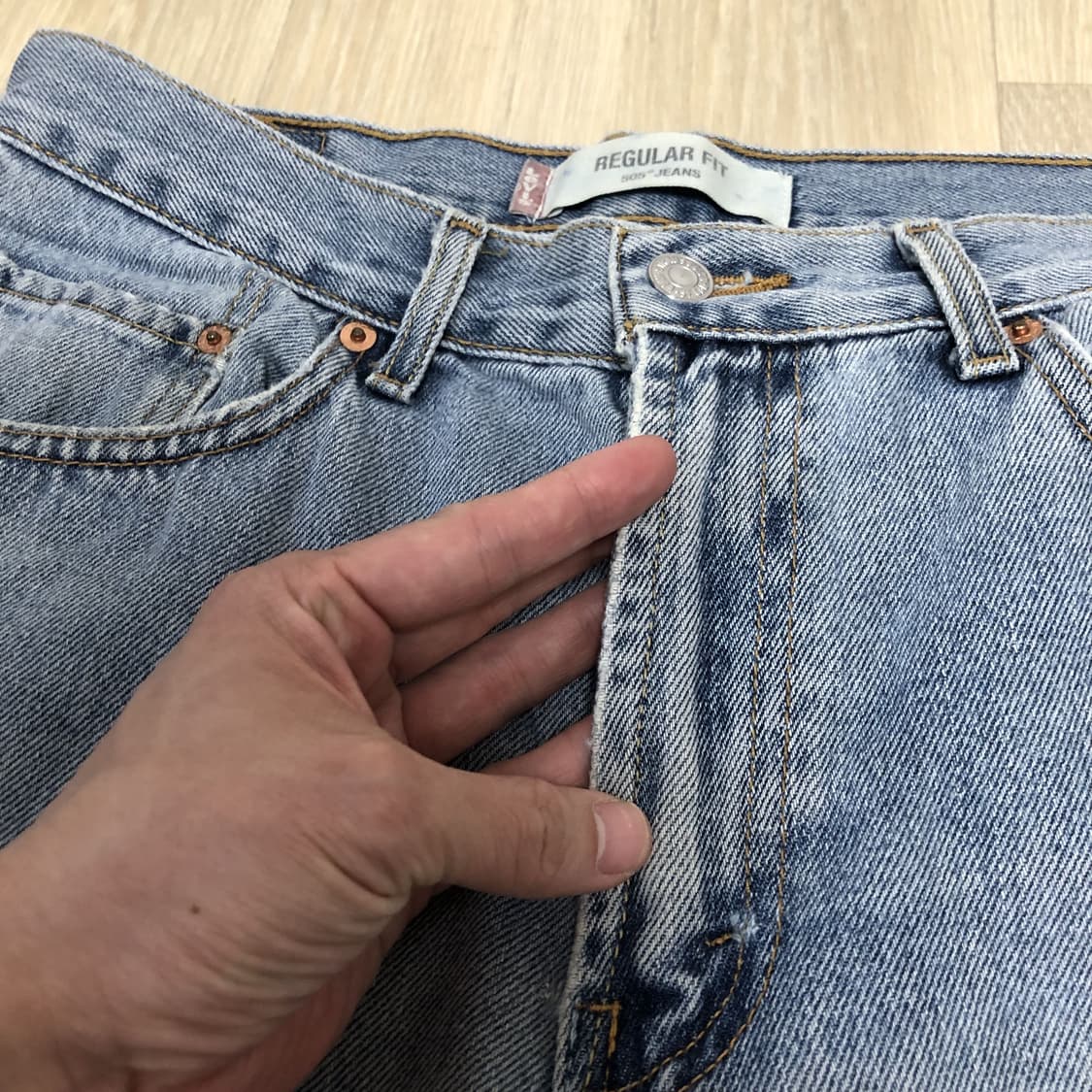 (31) 00's 리바이스 Levi's 505 레귤러핏 연청 워시드 데님 상품이미지3