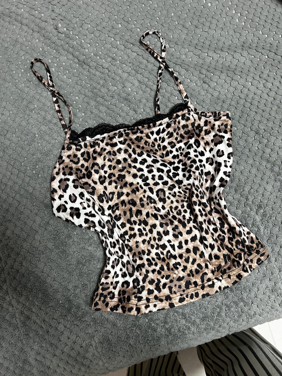 레오파드 갸루 호피 나시 슬리브리스 빈티지 상품이미지3