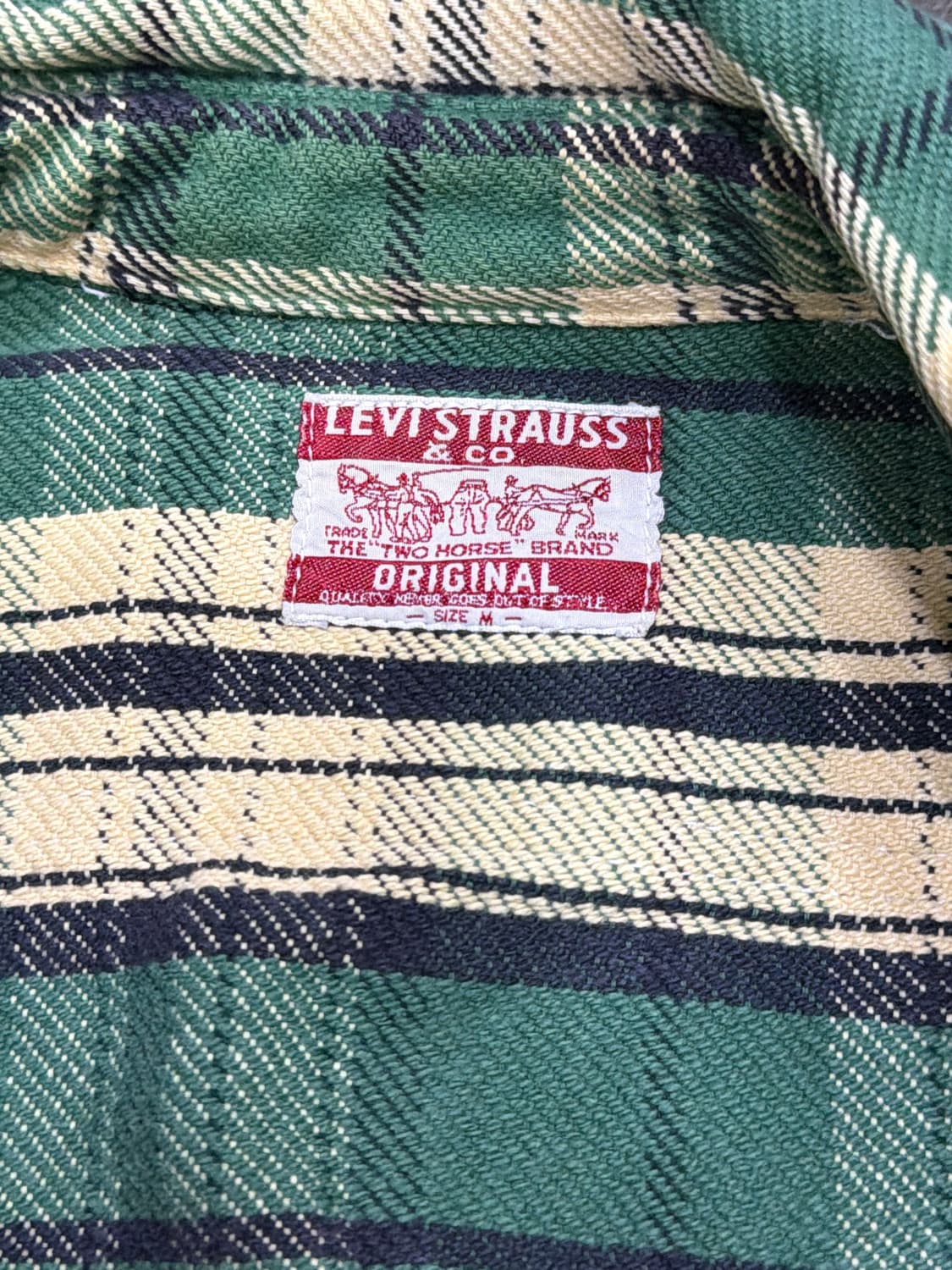 리바이스 헤비코튼 플란넬 그린 체크셔츠 M 상품이미지8