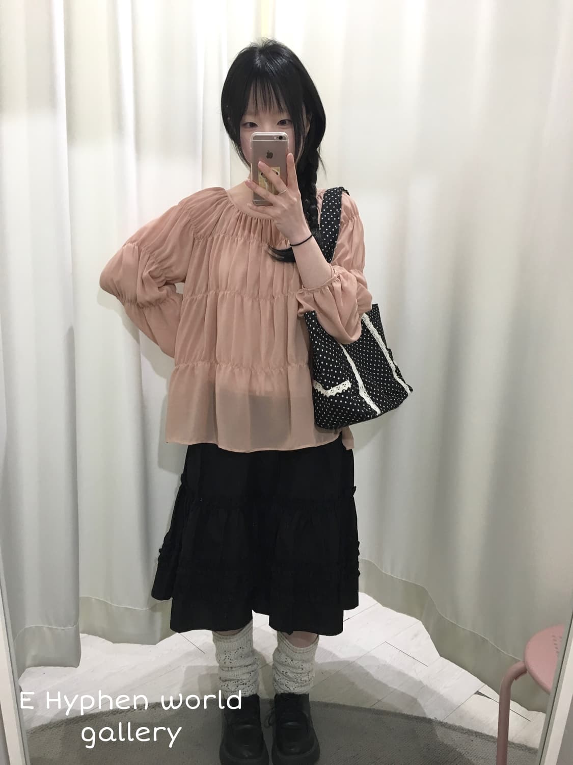 Hyphen World gallery Sheer Blouse 상품이미지1