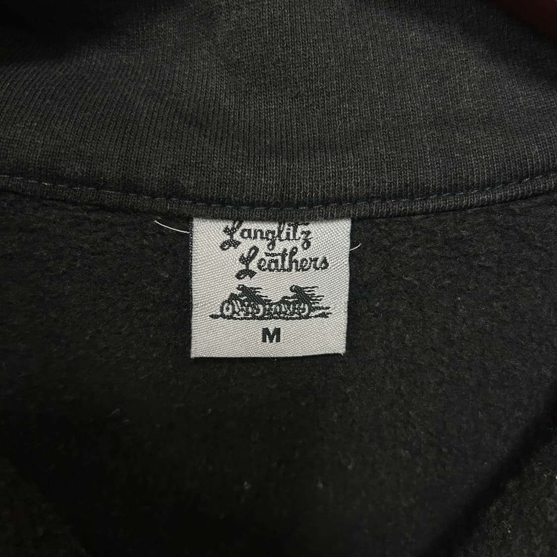 랑그리츠 레더스 빈티지 쿼터집업 스웻셔츠 맨투맨 블랙 상품이미지6