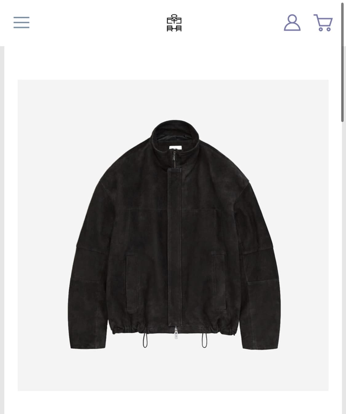 (2) 폴리테루 레더 스웨이드 파카 딥차콜 상품이미지1