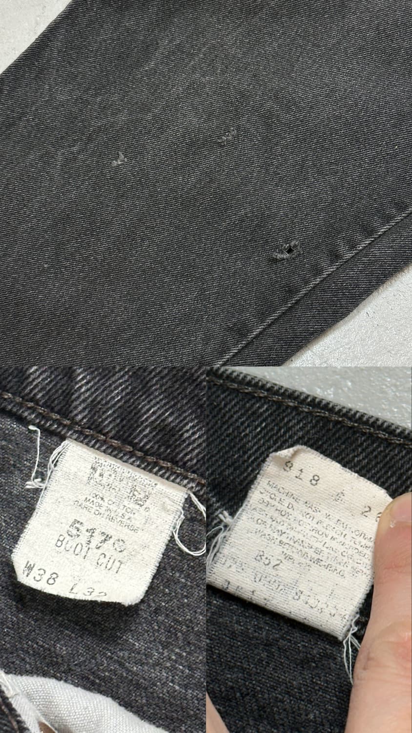 90's USA Made 리바이스 517 블랙 부츠컷 플레어진 상품이미지9