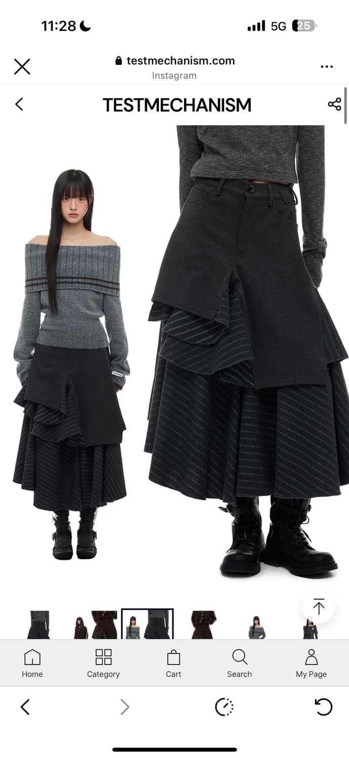 테스트메커니즘 지쿠 플레어 스커트 다크그레이 상품이미지2
