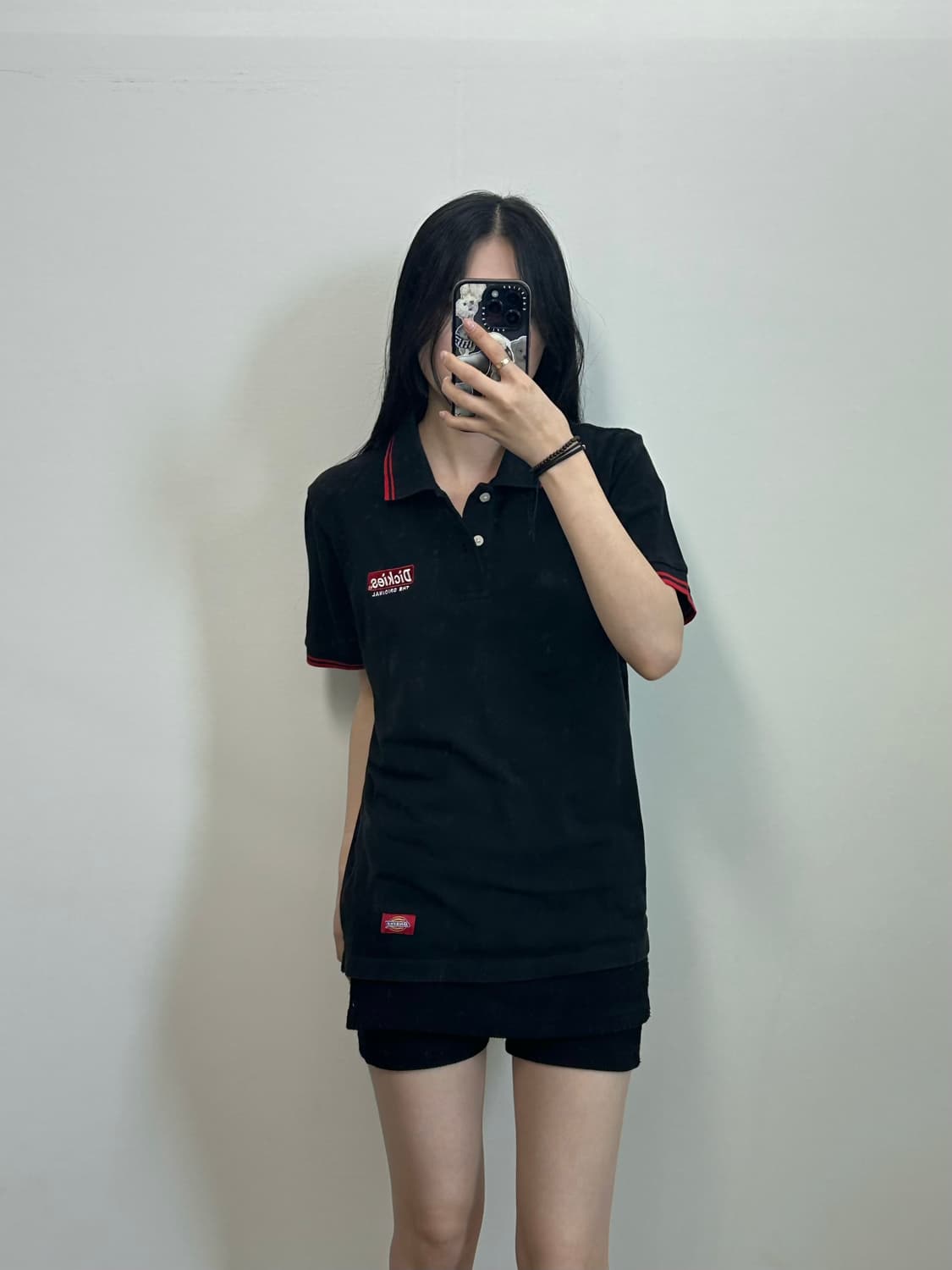 디키즈 자수로고 블랙 피케 반팔 카라 티셔츠 상품이미지1