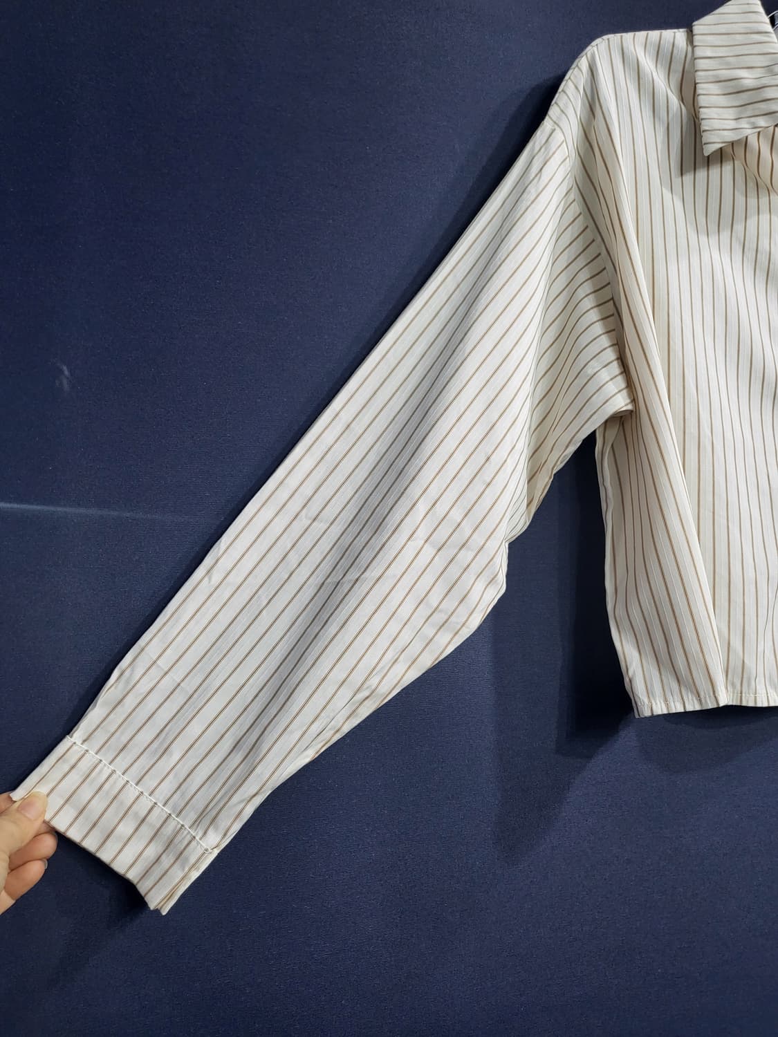 크롭 스트라이프 프리 셔츠남방 상품이미지3