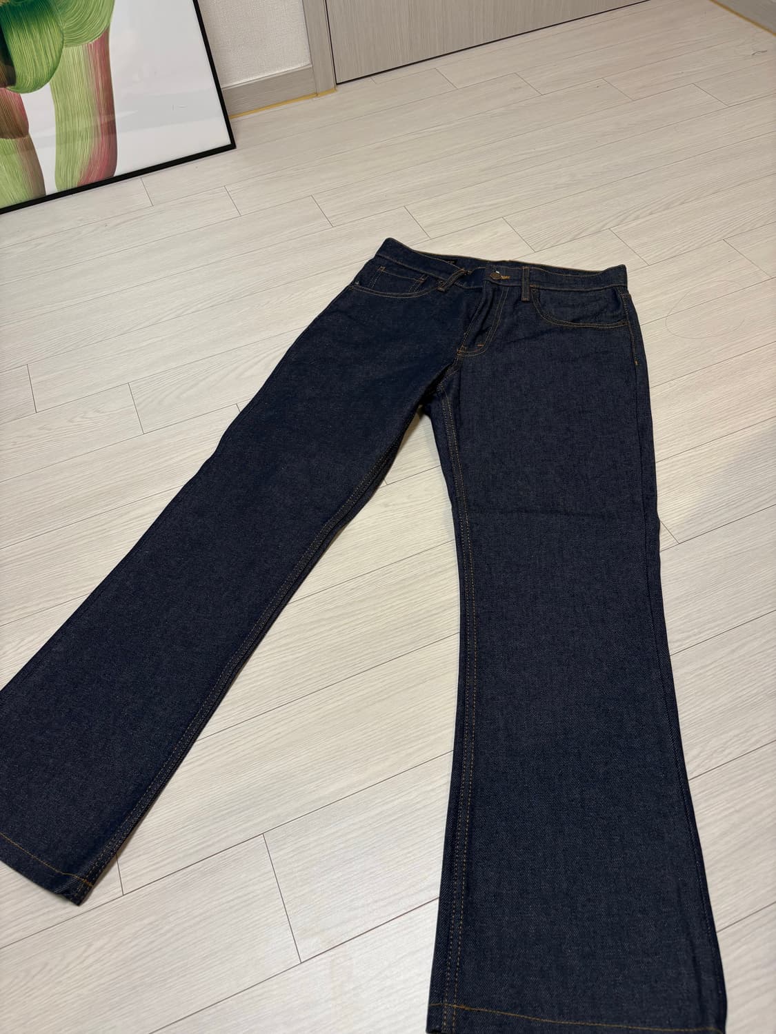 자라 세미 부츠컷 생지 데님 진 29인치 상품이미지2