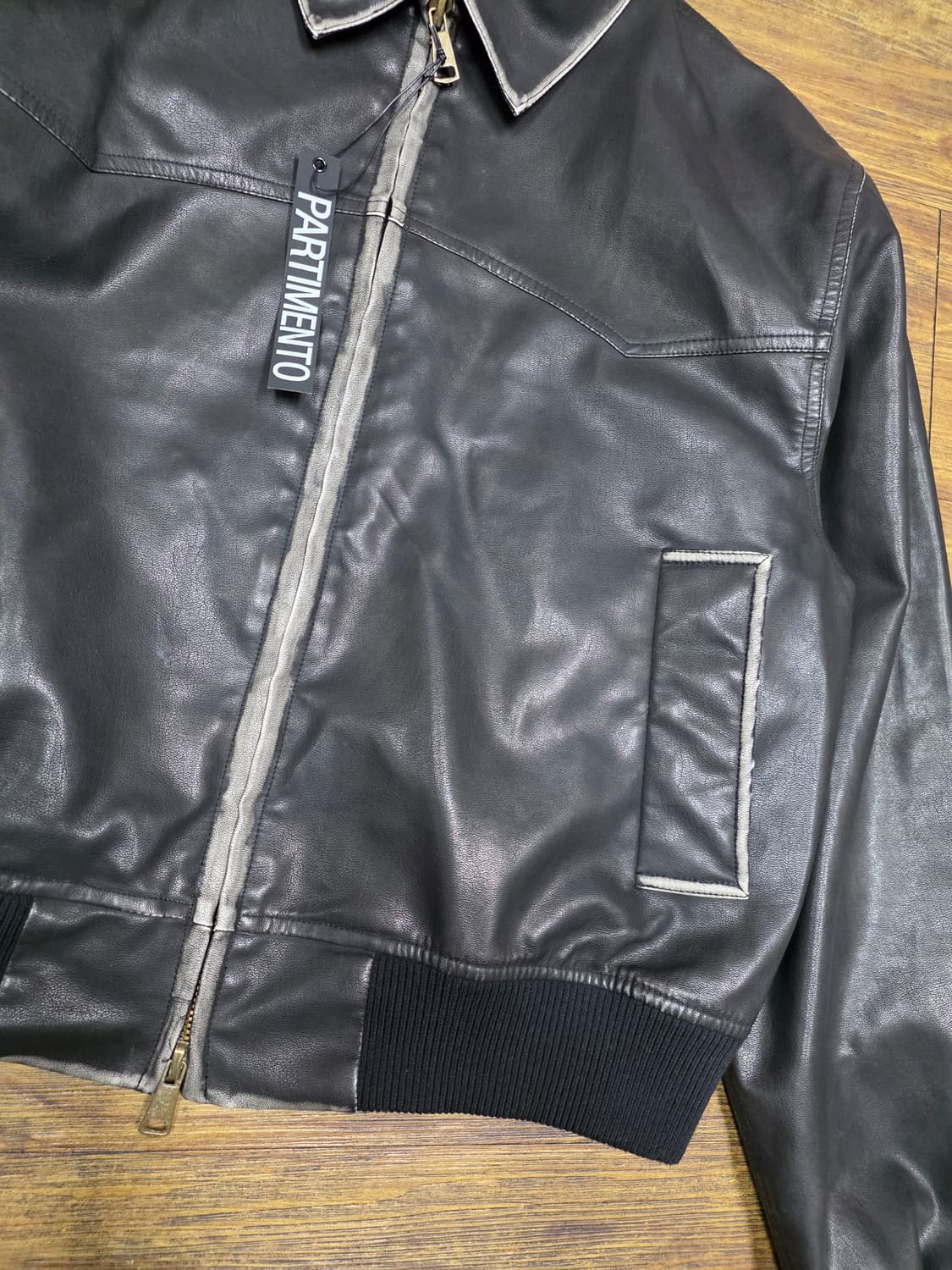파르티멘토 VTG 워시드레더자켓 미사용품 상품이미지5