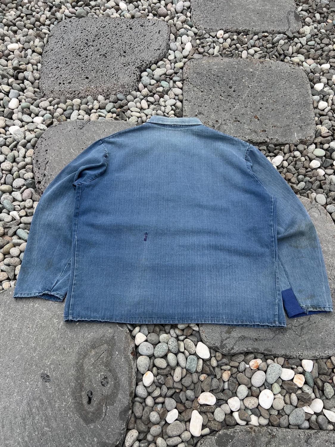 OLD FADED PATCHWORK HBT 헤링본트윌코튼 프렌치워크자켓 상품이미지2