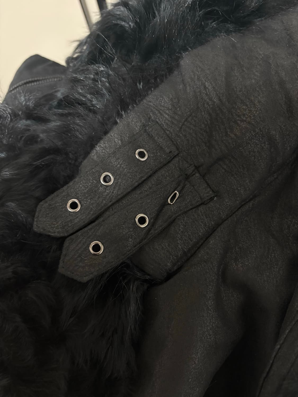 블랙 퍼 조끼 하이넥 버클 베스트 갸루펑크 상품이미지10