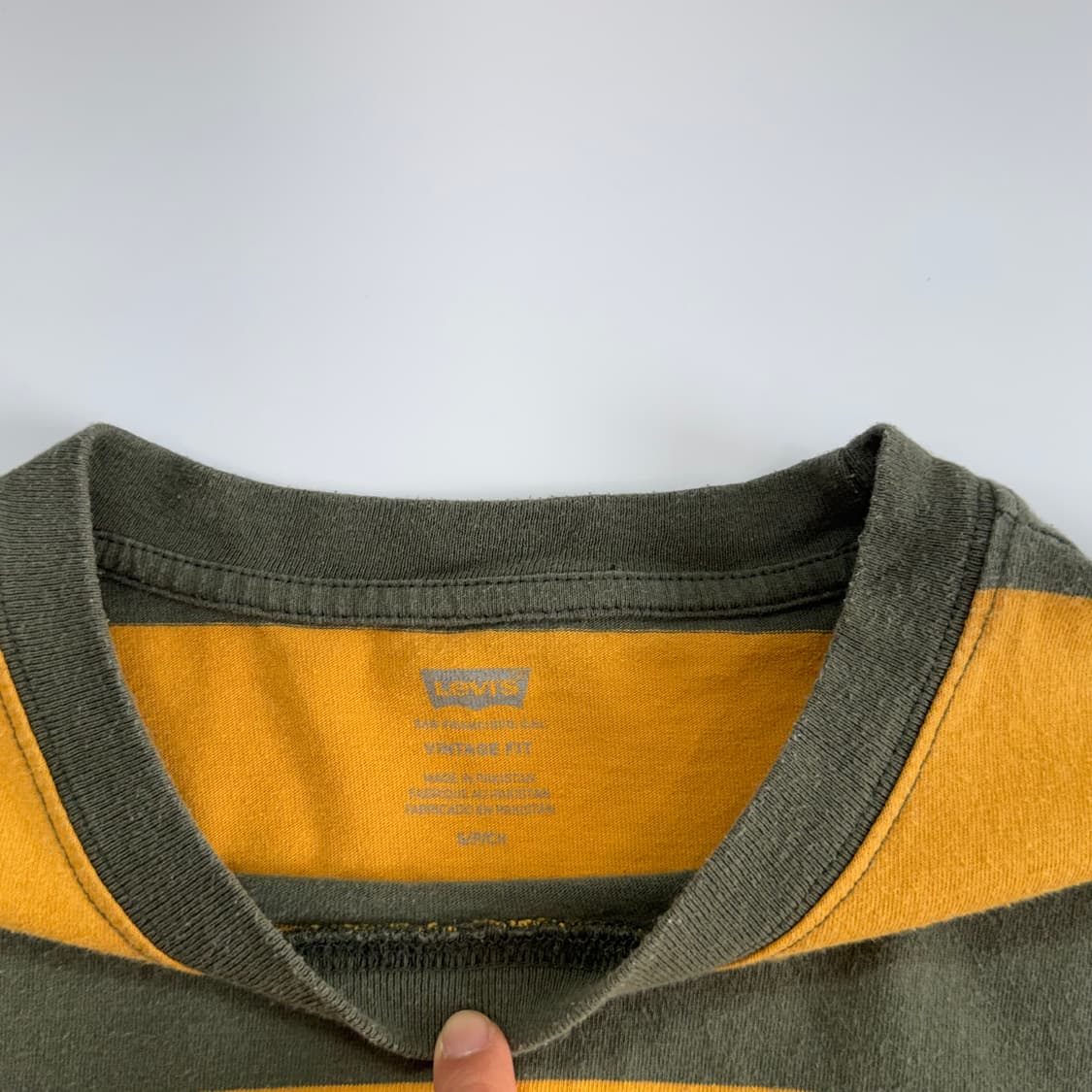 Levis 리바이스 그린 옐로우 단가라 반팔 상품이미지5