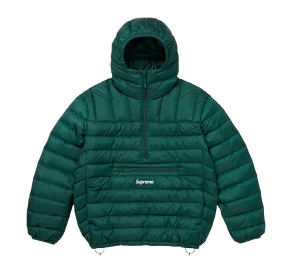 25FW 슈프림 마이크로 다운 하프 집 후드 풀오버 다크 그린 - L 상품이미지1