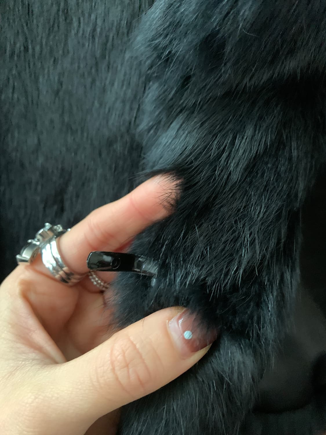 빈티지 블랙 크롭 퍼 자켓 상품이미지8