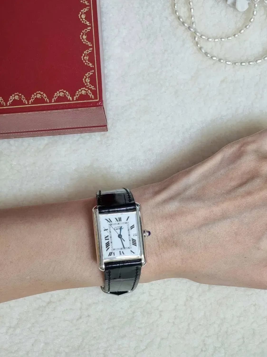 까르띠에 빈티지 탱크머스트 XL 화이트골드 디버클 시계(남녀공용) 상품이미지8