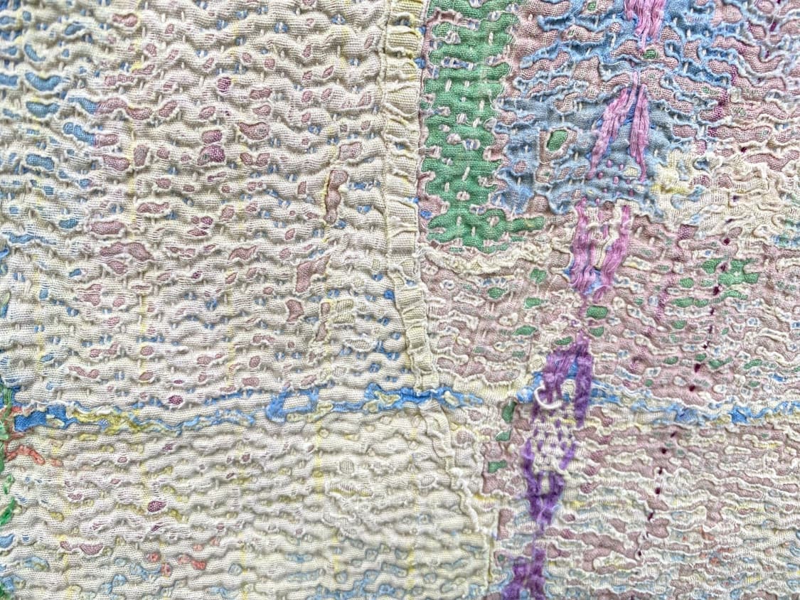 빈티지 칸타 퀼트 러그 블랭킷 인도 퀼트 보로 사시코 상품이미지8