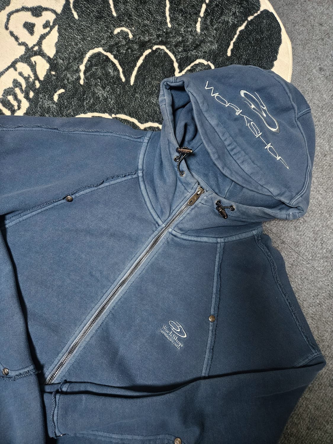 트래블 워싱 절개 스터드 캡 후드집업 상품이미지5