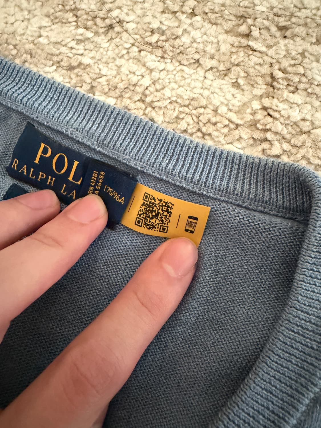 (정품) 폴로 피마코튼 브이넥 니트 상품이미지4