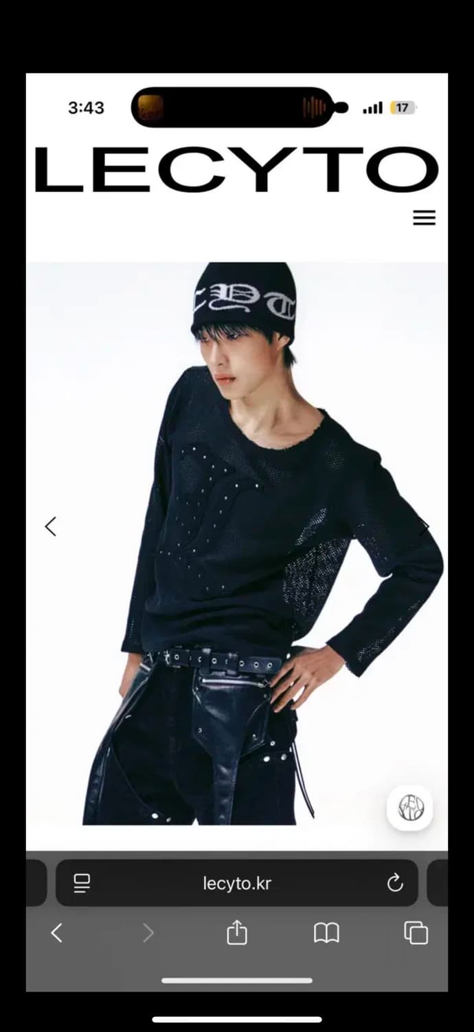 레시토 L 로고 스터드 메쉬 블랙 긴팔티 레씨토 상품이미지3