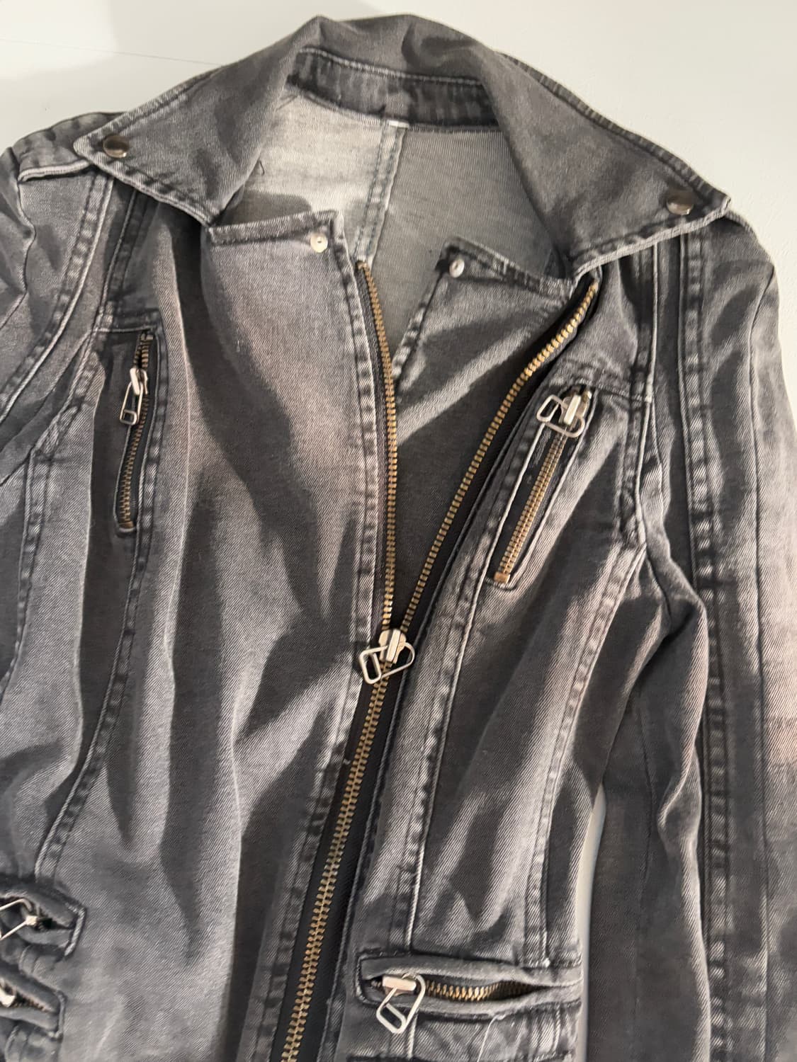 • Dark Gray Denim Detail Rider Detail Ja 상품이미지6