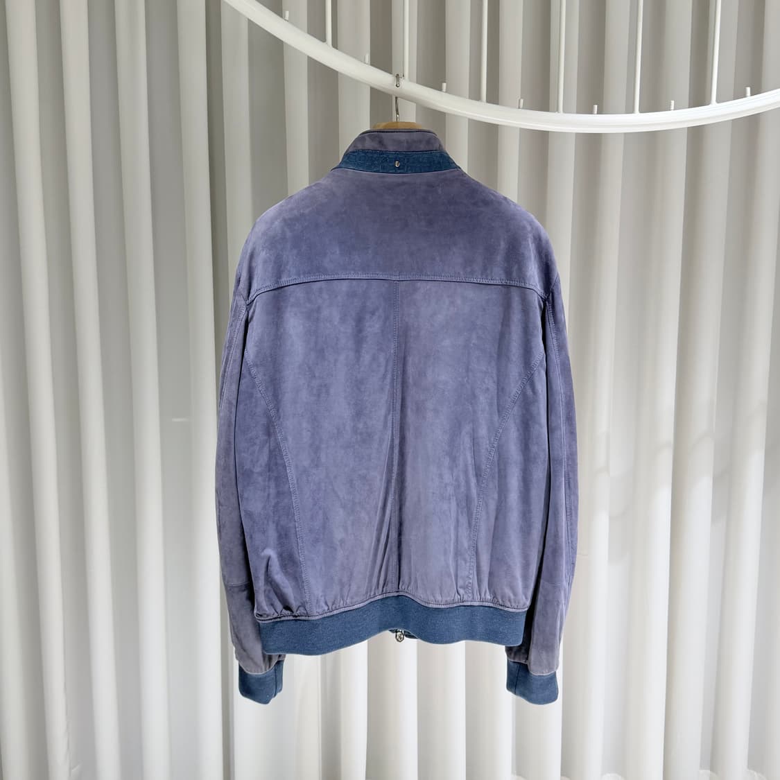 (A+/54) / 스테파노 리치 블루 스웨이드 봄버 블루종 자켓 상품이미지2