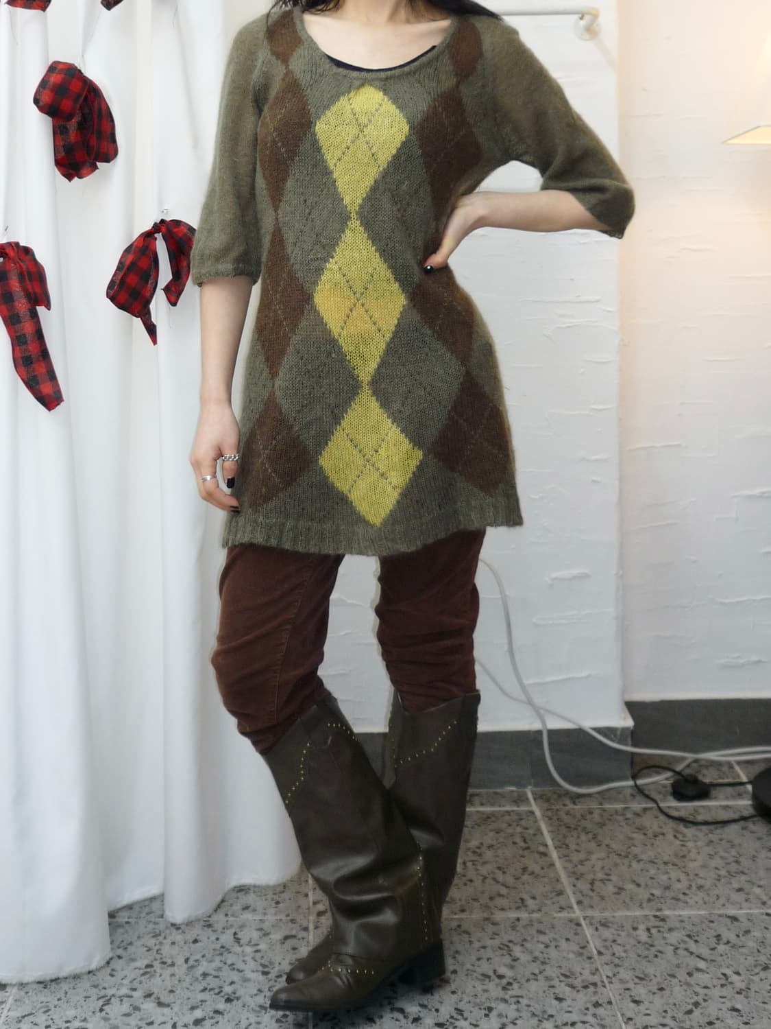 argyle long knit 상품이미지2