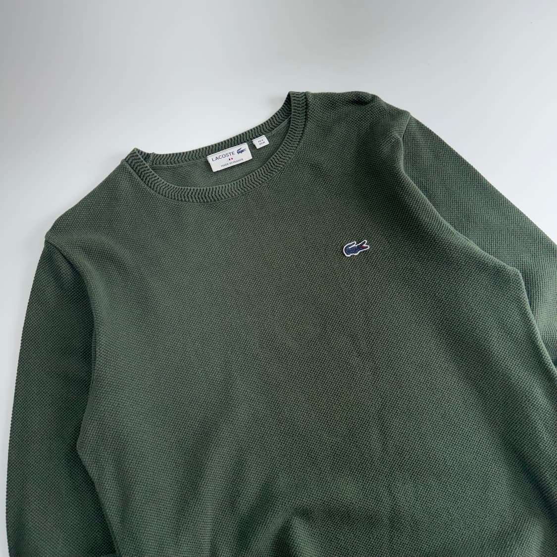 Lacoste 라코스테 스몰로고 다크그린 와플 니트 상품이미지4