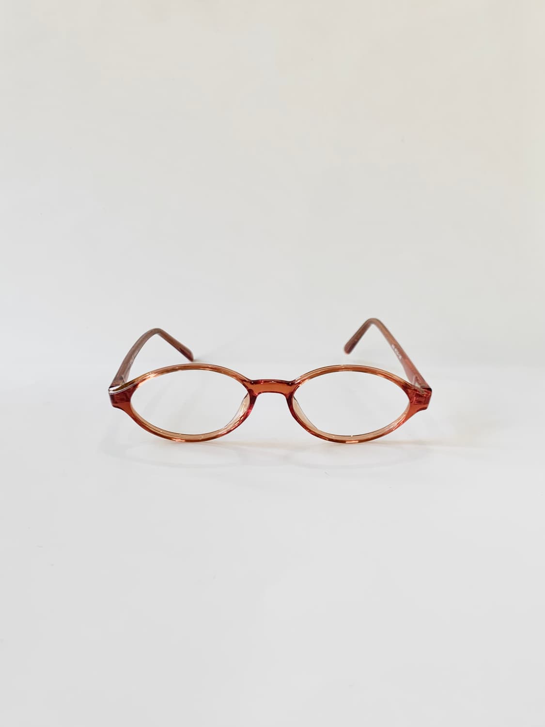 [픽키-627] 오렌지브라운 투명 오벌 뿔테 안경 상품이미지2