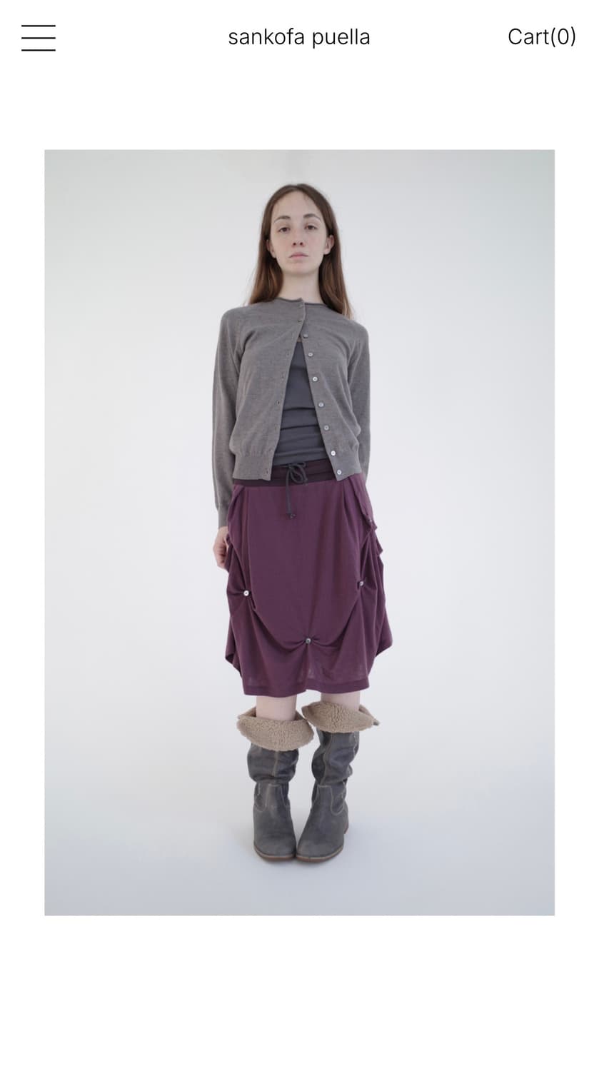 Sankofa Puella Drape wool skirt Purple 상품이미지3